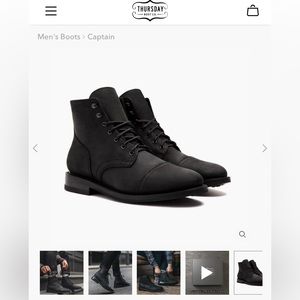 Thursday Boots | Captain | Black Matte - Wide 10.5